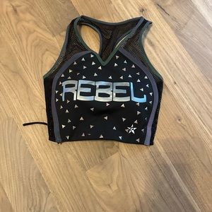 Rebel Athletic studded lace up padded top adult small.